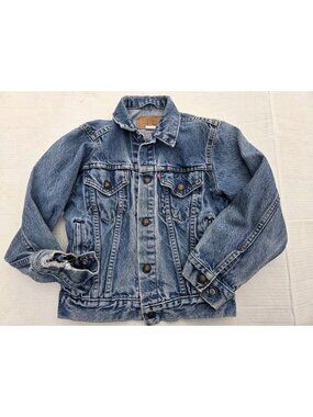 Vintage Levis Denim Jacket Youth Unisex Girls Boys Sz 12 Blue jean